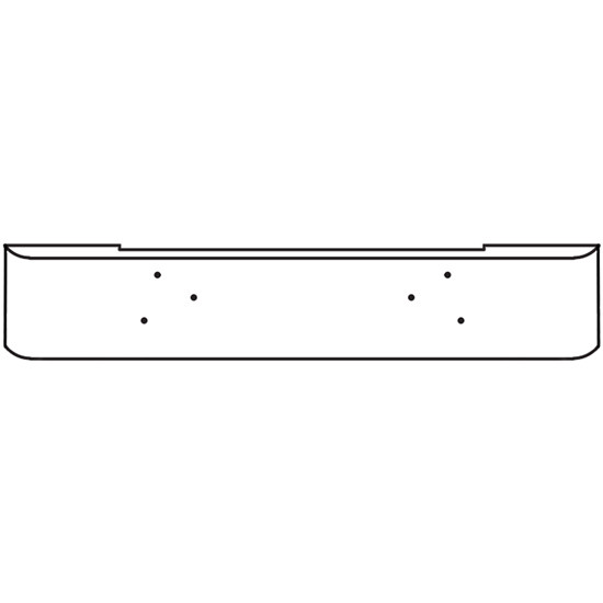 18 Inch SS Bumper With Mounting Holes For Mack F700, Interstate 1981-Older