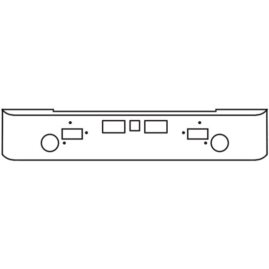 18 Inch SS Bumper With Fog light, tow, & Hitch Holes For Mack F700, Interstate 1981-Older
