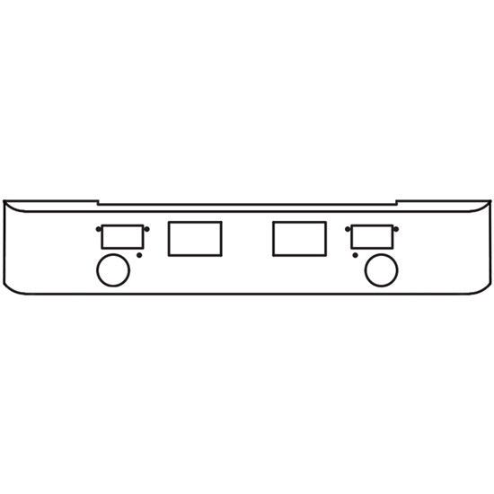 18 Inch Bumper W/ Fog, Tow & Hitch Holes For Mack MH COE, Superliner II 1986-1987
