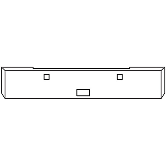 18 Inch Chrome Texas Mitered End Bumper W/ Center Step & Tow Holes For Kenworth W900B, W900L