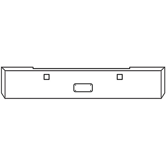 20 Inch Chrome Texas Mitered End Bumper W/ Tow Holes & Frenched Tag For Kenworth W900B, W900L