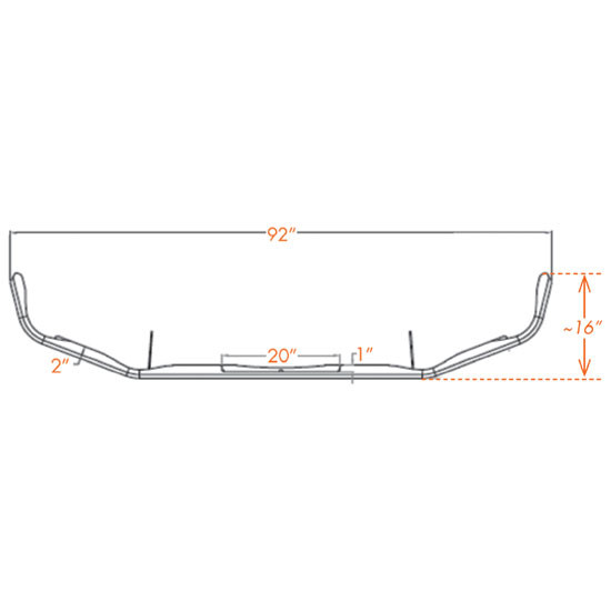 16 Inch Stainless Steel Bumper W/ Tow Holes By Valley Chrome For Peterbilt 348 SFA