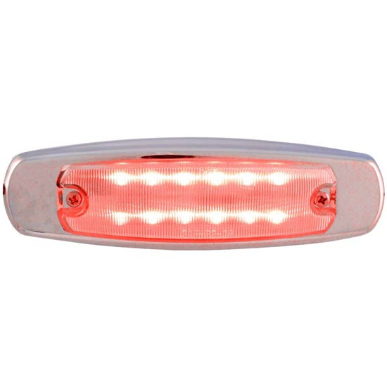 12 LED Peterbilt Style Marker Light - Red LED/ Clear Lens