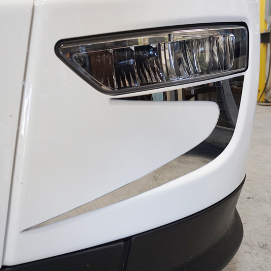 Stainless Steel Fog Light Trim By CSM- Pair For Peterbilt 579 Gen