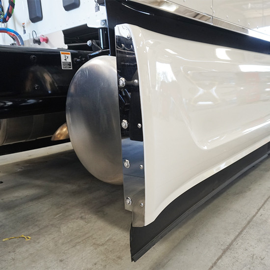 Stainless Steel Trim On Rear Back Edge Of Side Fairing With Light