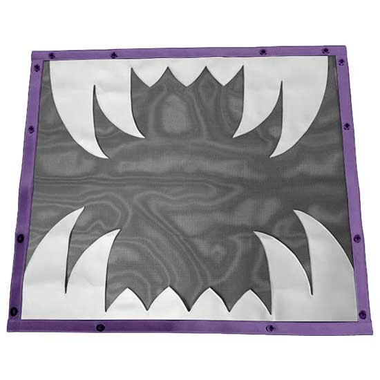 Mesh Sabertooth Black Bug Screen W/ White Teeth & Purple Trim For Freightliner FLC112 FLC120