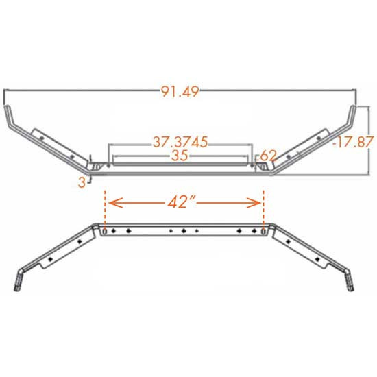 12 Inch Stainless Steel SBA Bumper With Tow Holes For Freightliner FL50, FL60, FL70, FL80