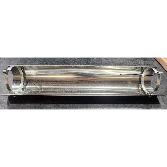 BLEMISHED: Stainless Steel Exhaust Shield Plain 48 Inch x 8 Inch 180 Degree