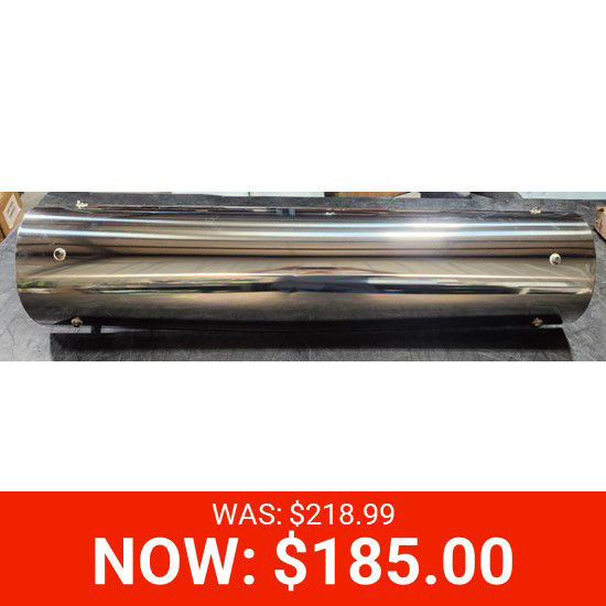 BLEMISHED: Stainless Steel Exhaust Shield Plain 48 Inch x 8 Inch 180 Degree