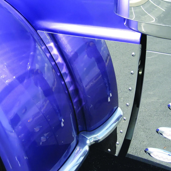 Stainless Steel Lower Hood Panel - Huck Mount For Peterbilt 389