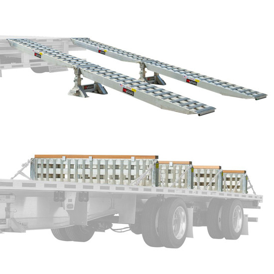 4 Bunk Load Leveler / 4 Ramp System for 18 Inch Step Deck Trailers - 23,500 lb. Cap