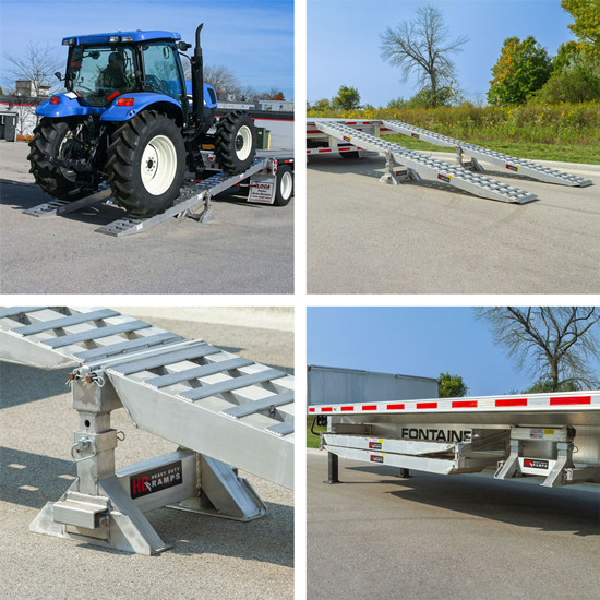 4 Bunk Load Leveler / 4 Ramp Master Kit for 20 Inch Step Deck Trailers- 23,500 lb. Cap