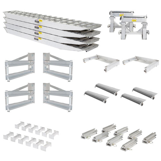 4 Bunk Load Leveler / 4 Ramp Master Kit for 20 Inch Step Deck Trailers- 23,500 lb. Cap