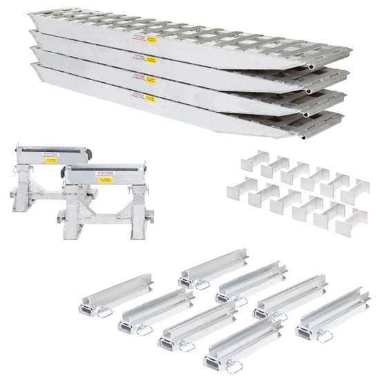 4 Bunk Load Leveler / 4 Ramp System for 20 Inch Step Deck Trailers - 23,500 lb. Cap