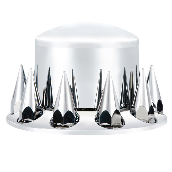 Chrome Dome Rear Axle Cover With 33mm Spike Thread-On Nut Covers