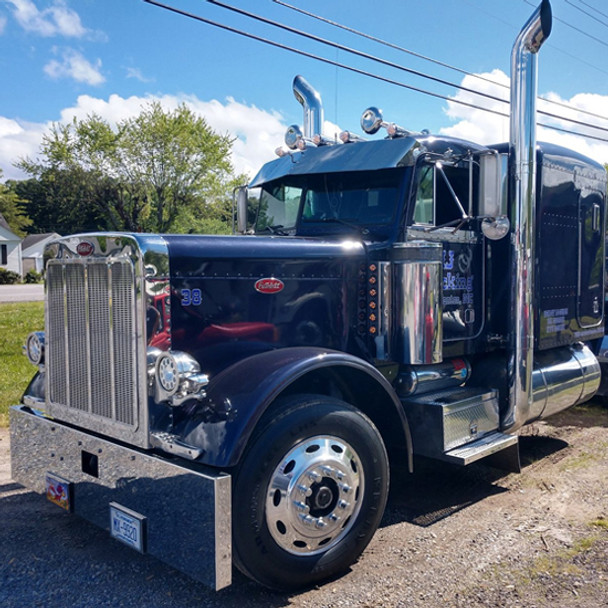 TPHD Small But Mighty Aluminum Hood With SS Extended Grille & Surround For Peterbilt 379 119 BBC Short Hybrid
