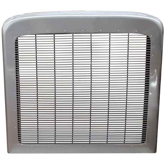 Black Powder-Coated Aluminum Horizontal Billet Grille Inserts With Brackets For Peterbilt 389 & Glider