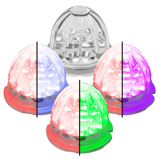 Legendary 3-1/2 Glass Watermelon Red Light W/ Aux Color 4 Wire Dual Tone W/O Bezel LED Lights