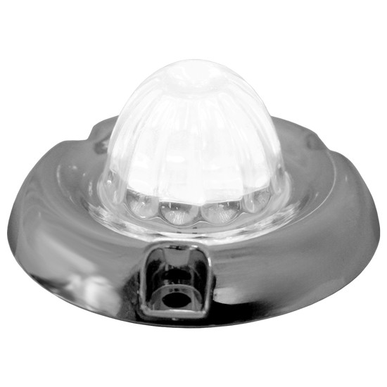 Legendary 1-1/2 Glass Watermelon 3 Cool White Wire Dual Function Inset Chrome Bezel LED Lights