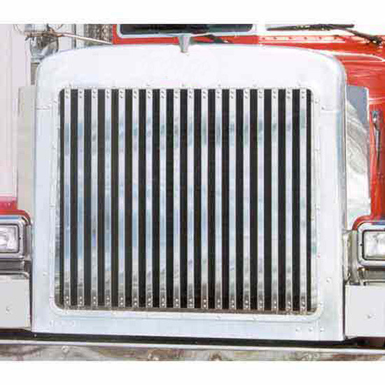 Turnpike Truck Trim Stainless Steel 18 Vertical Grille Bar Inserts For Peterbilt 379 Extended Hood 127 BBC