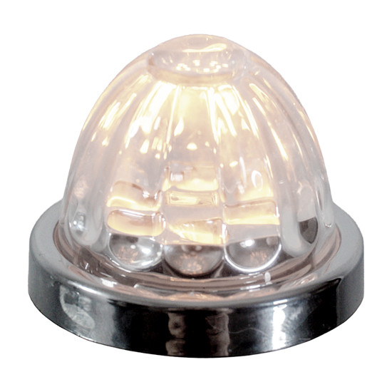 Legendary 1-1/2 Glass Watermelon Warm White 3 Wire Dual Function Chrome Bezel, Stud Mount LED Light