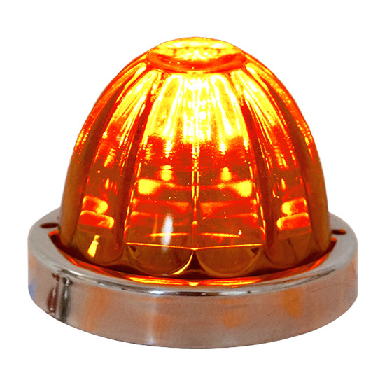 Legendary 3-1/2 Glass Watermelon Dark Amber 3 Wire Dual Function Stainless Steel Bezel LED Light