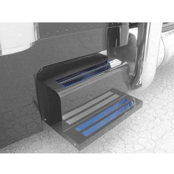 Stainless Steel Accent Step Strips For Battery Box, Tape Mount- 2 X 24 Inch For Peterbilt 379