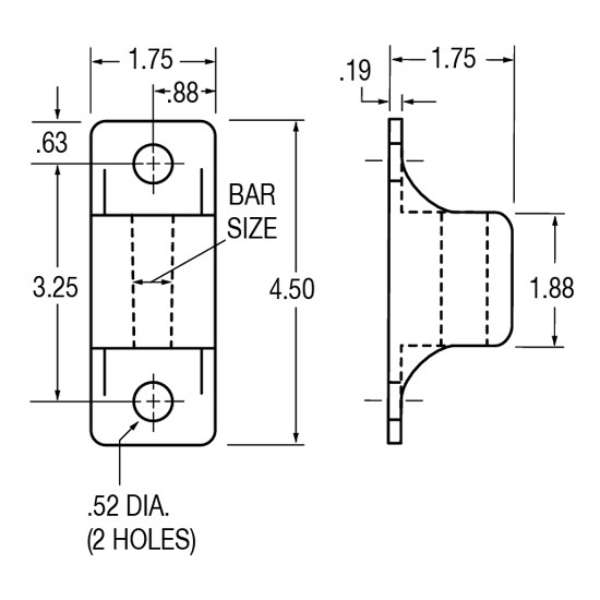 Mud Flap Hanger Bracket - Vertical Mounting