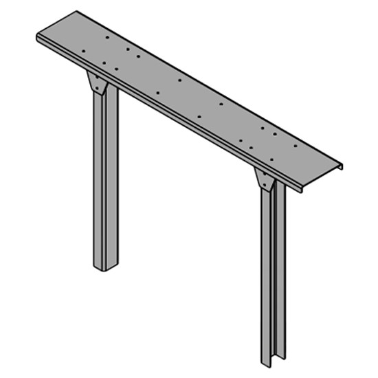 Flat Cab Rack Tall Aluminum Light Bar 8  X 51.5 X 36 Inch Bolts To I-Beam