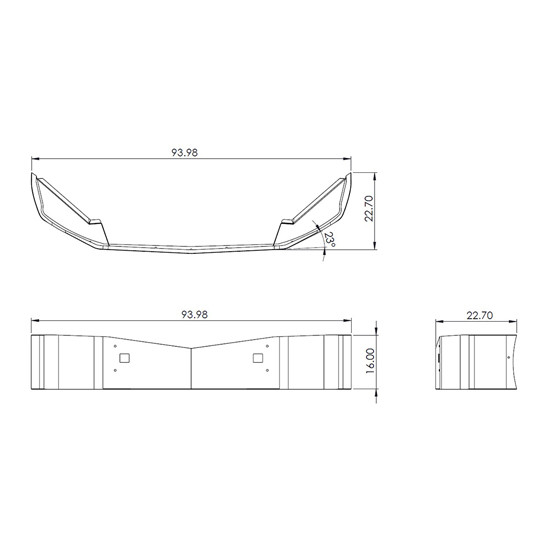 BESTfit 16 Inch Chrome SBA Bumper With Tow Holes For Peterbilt 579