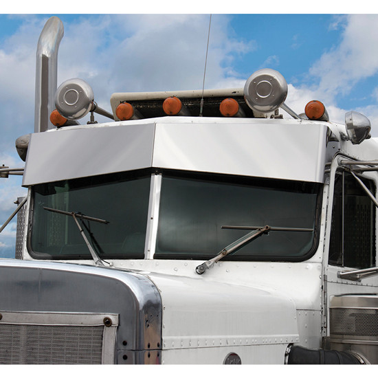 Post Mount Darwin Bowtie Drop Visor For Peterbilt 359 1973-1987