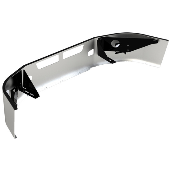 BESTfit 16 Inch Chrome SBA Bumper With Step And Tow Holes For Kenworth T660 2008- 2017