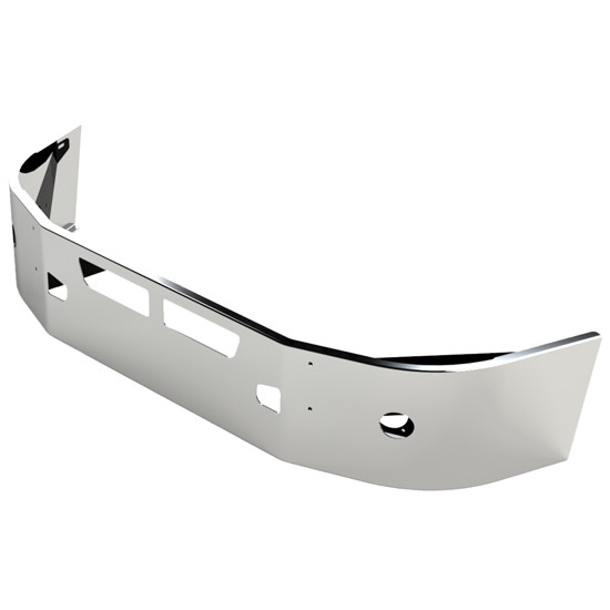BESTfit 16 Inch Chrome SBA Bumper With Step And Tow Holes For Kenworth T660 2008- 2017