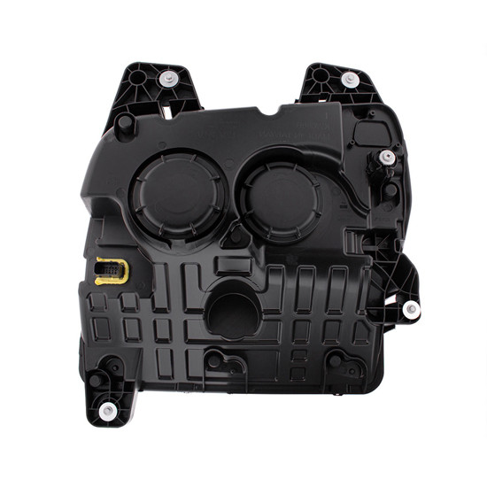 Black Headlight With LED Daytime Running Light Bar And Turn Signal, Passenger Side For Kenworth W990