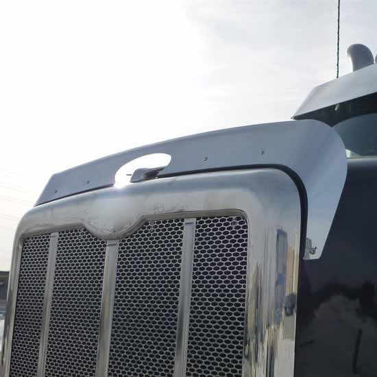 Stainless Steel 430 Polished Bug Deflector For Peterbilt 567 2014-Current