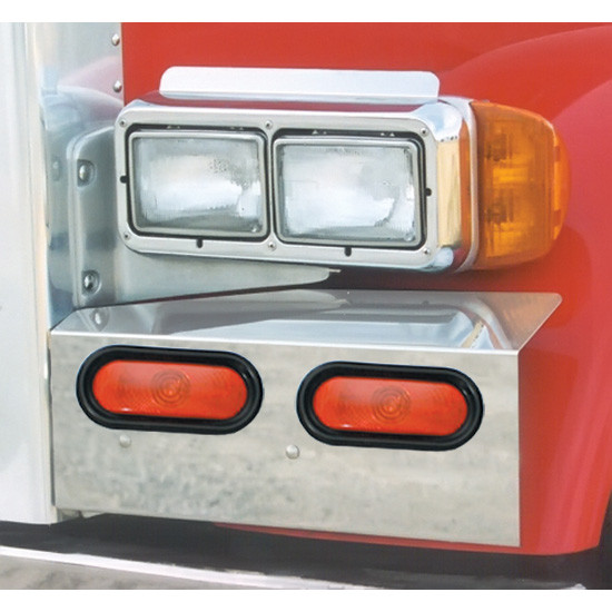 Fender Shields W/ 2 Oval LED Amber Lights Per Side For Peterbilt 379