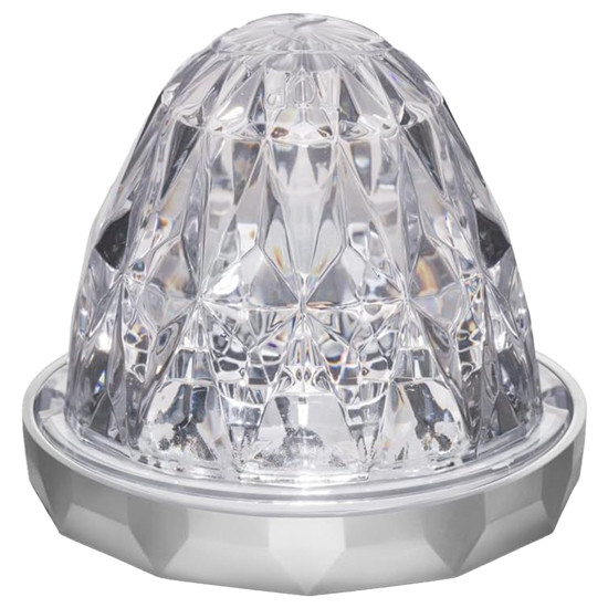 Roadworks Hero Amber Jewel Watermelon LED Light With Clear Lens, 3-1/2 Inch Diameter