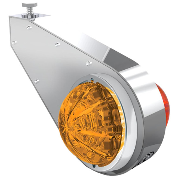 Roadworks Watermelon Mirror Light Brackets - Amber LED Front & Red LED Back Roadworks Watermelon Mirror Light Brackets - Amber LED Front & Red LED Back