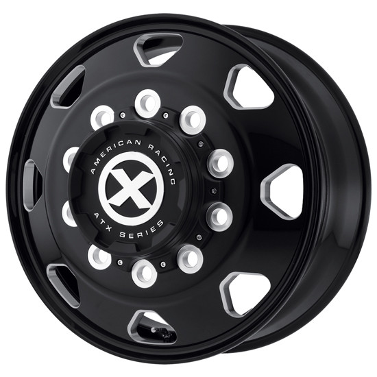 Octane Satin Black Steer Axle Wheel 22.5 x 8.25 Inch