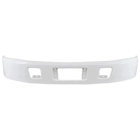 13 Inch White Steel Bumper With Tow And Step Holes Replaces OE 52101E0243