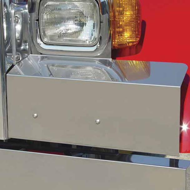 Turnpike Truck Trim Peterbilt 378 / 379 Solid Mount Fender Guards For Rectangle Headlights - Stainless Steel