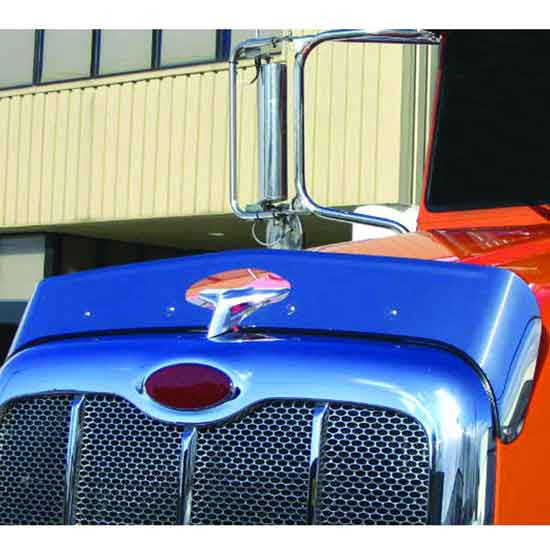 Stainless Steel Sloped Aero Style Bug Shield For Peterbilt 386 & 384