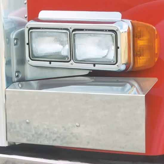 Turnpike Truck Trim Stainless Steel Standard Mount Fender Shields For Peterbilt 379