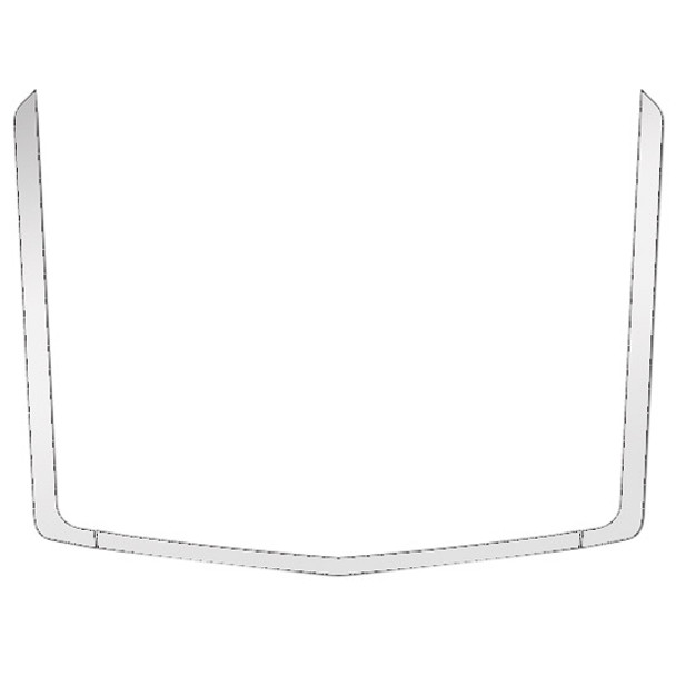 Stainless Steel Grille Side Trim Bug Guard For Front Hood Of Peterbilt 579 2013 - 2021