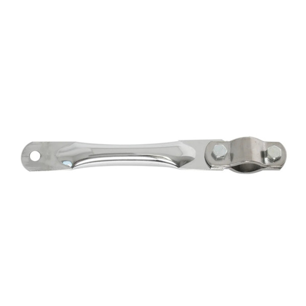 4 3/4 Inch Chrome Mirror Mounting Bracket W/ 5/16 Inch Hole & Clamp