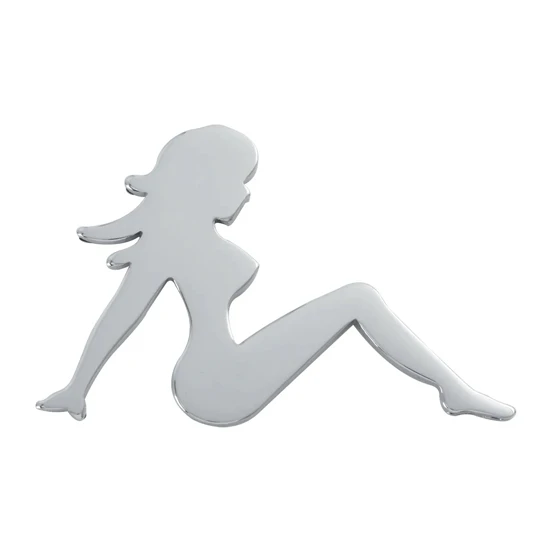 Chrome Super Mini Sitting Nude Accent, Left Facing - Tape Mount