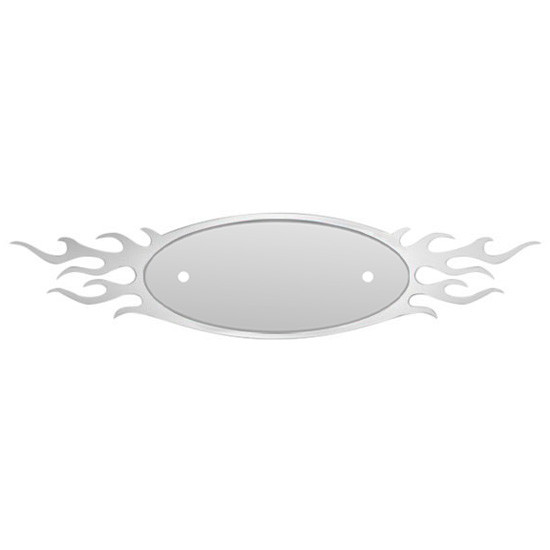 304 Stainless Steel Double Flame Accent Trim For 8 Inch Oval Peterbilt Emblem