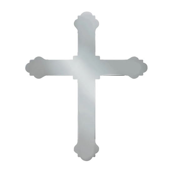 Medium Chrome Cross Mud Flap Cutout - Stud Mount