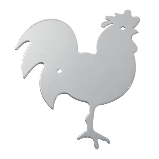 Medium Chrome Chicken Cutout, Right Facing - Tape Mount