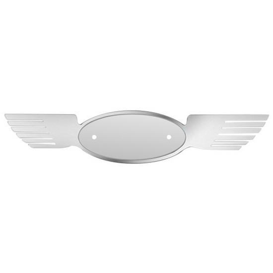 Steel Straight Wing Logo Accent Trim For 8 Inch Oval Peterbilt Emblem